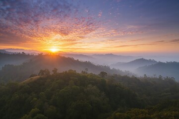 Winter season sunrise view