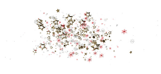 Decorative elements of stars and snowflakes on a white background. Perfect for Christmas, holiday designs, or winter-themed projects.  Use it fo