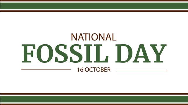 National Fossil Day banner design, clean and modern style on white background, perfect for posters, flyers, and digital use illustration