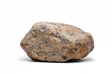 Fototapeta premium Large granite boulder set against a white backdrop