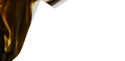 Elegant abstract design featuring swirling golden fabric against a clean white backdrop, perfect for various creative projects with plenty of co