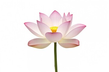 Fototapeta premium Template featuring an elegant lotus blossom on a plain white backdrop