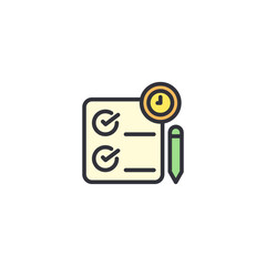 Checklist document icon representing tasks, workflow approval, and productivity management.