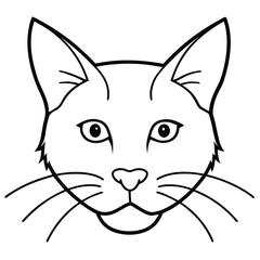 Illustration of a prairie cat head with detailed features isolated on white background