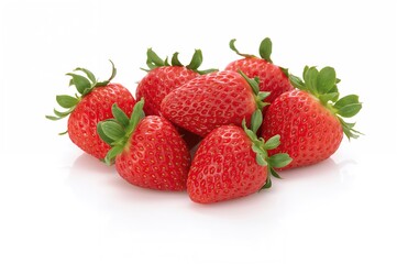 Fresh Strawberries Separated on a White Surface