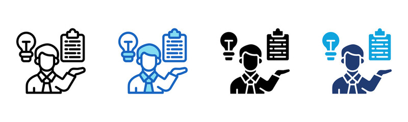 Innovation Consulting icon Multi Style Vector Illustration