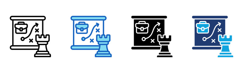 Business Strategy icon Multi Style Vector Illustration