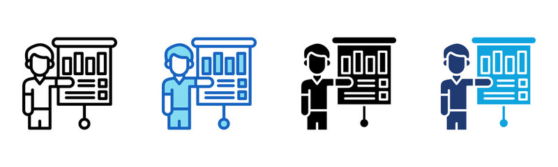 Consulting Report icon Multi Style Vector Illustration