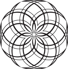 Obraz premium Geometric Mandala Vector Illustration – Abstract Circular Symmetrical Pattern Design