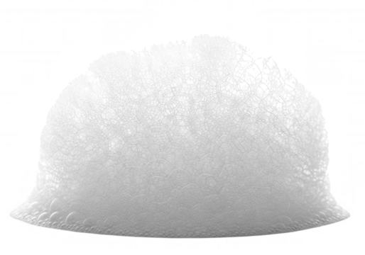 White foam texture abstract isolated on a transparent background