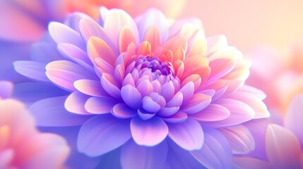 Fototapeta premium Dreamy floral bloom pastel hues stunning flower blossom closeup detailed petals