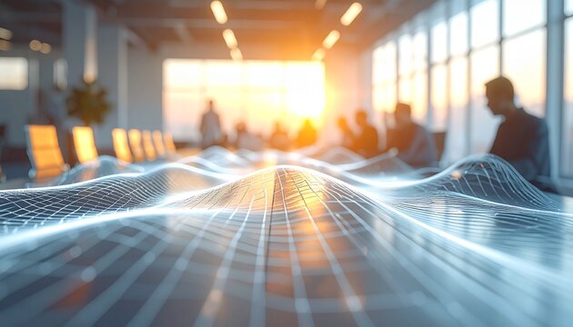 Professional Flowing Lines Envisioning Tomorrow In Creative Workspace