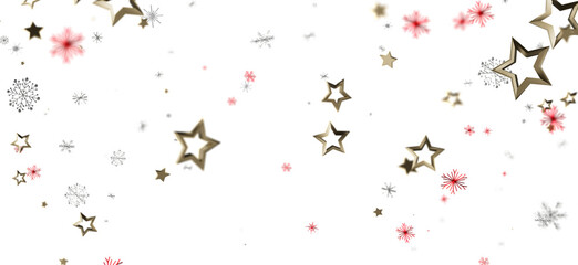 Christmas and New Year background with elegant gold stars and snowflakes. Perfect for festive designs, holiday greetings and winter celebrations