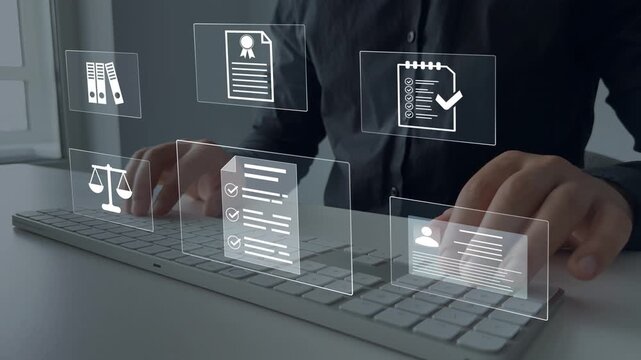 Regulations, law, standards and requirements.Law regulation and compliance rules on virtual screen.Quality assurance,guarantee, standards, certification and standardization.