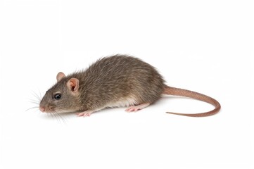 Close-up of a lifeless rat on a white surface highlighting pest management in agriculture using rodenticide to reduce disease transmission.