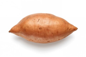 Close-up of sweet potatoes against a white backdrop