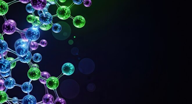 A colorful molecular structure against a dark background.