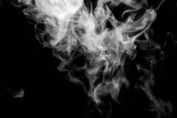 white smoke isolated on black background, abstract powder, water spray, Add smoke effect
