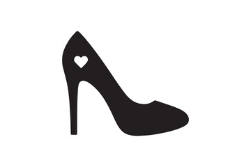 High Heel Shoe Silhouette Vector Design Fashion Heel Shoe Silhouette Illustration