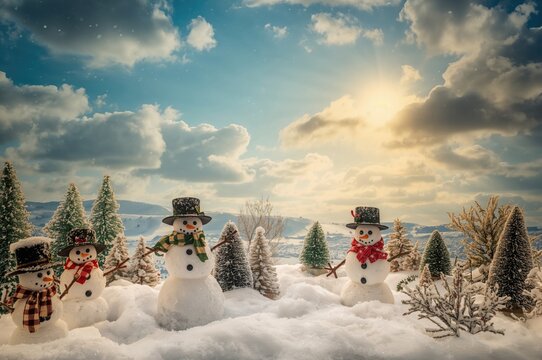 Handcrafted Snowman Figurines