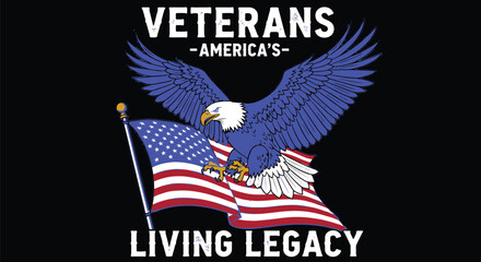 Veterans day eagle american flag patriotic design for sale