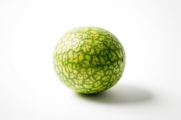 Fresh green melons displayed against a white backdrop