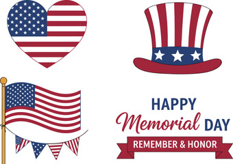 Memorial day clip art patriotic illustrations and graphics