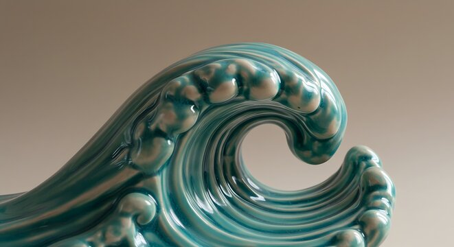 Ceramic wave ornament