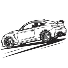 Fototapeta premium car illustration outline design 