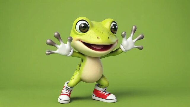 frog is dancing on colorful background