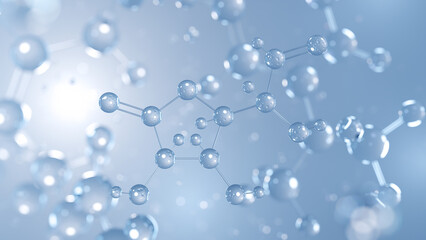 glucuronolactone molecular structure 3d, metabolite structural chemical formula view from a microscope