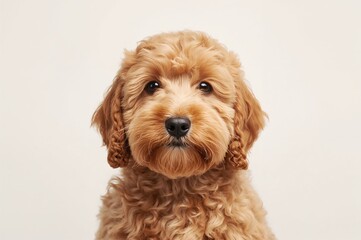 Portrait of a Gentle and Plush Golden Doodle Named Gustav