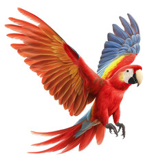 Fototapeta premium Colorful Parrot Waving Wing Happily, Isolated on Transparent Background