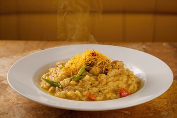 Delicious saffron-infused creamy rice dish