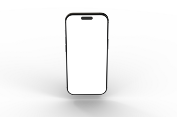 High-quality photo of a modern smartphone with a blank screen, perfect for app presentations or website mockups.  Download now!