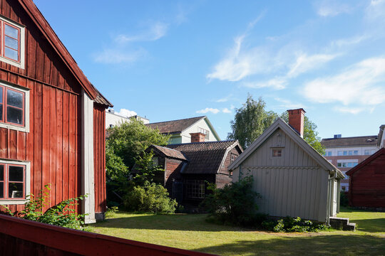 A courtyard surrounded by beautiful old buildings