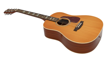 Acoustic guitar craftsmanship instrument wood grain strings musical equipment professional studio light isolated black