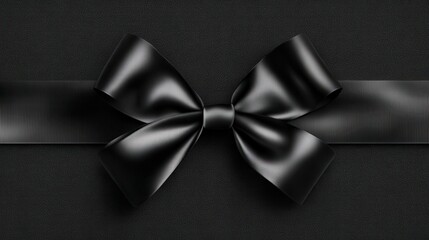elegant black satin ribbon on texture