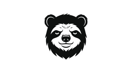 Black and white bear head logo on white background
