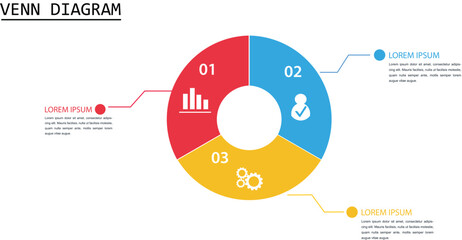 Venn diagram infographic chart template