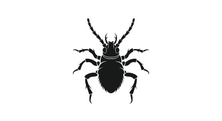 Black and white beetle insect silhouette illustration