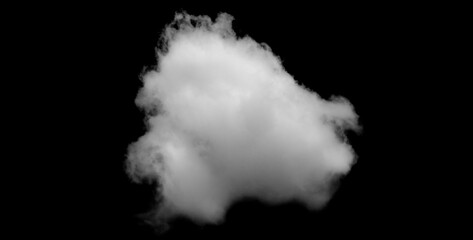 White cloud isolated on black background, Fluffy texture , Abstract smoke
