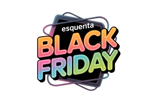 Esquenta black friday colorful sign isolated on transparent background - Powered by Adobe