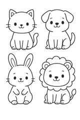 Cute Cartoon Animal Faces Collection for Kids