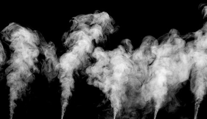 white smoke isolated on black background, abstract powder, water spray, Add smoke effect
