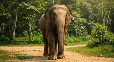 Fototapeta premium Elephant in forest path