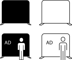 Advertising wall icon  , vector illustration