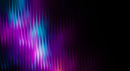 Abstract background with vertical lines of vibrant purple and blue light, creating a dynamic and futuristic glowing effect against a dark backdrop, perfect for technology and design themes