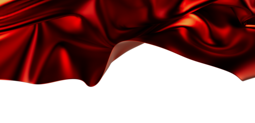 High-quality image of red silk fabric elegantly draped. Perfect for luxury, fashion, and beauty projects.