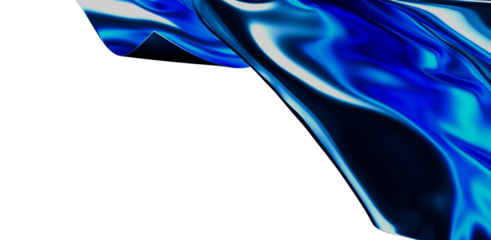 Abstract blue liquid flowing on white background. Modern digital art with a sense of flow and movement. Perfect for backgrounds, textures, and d